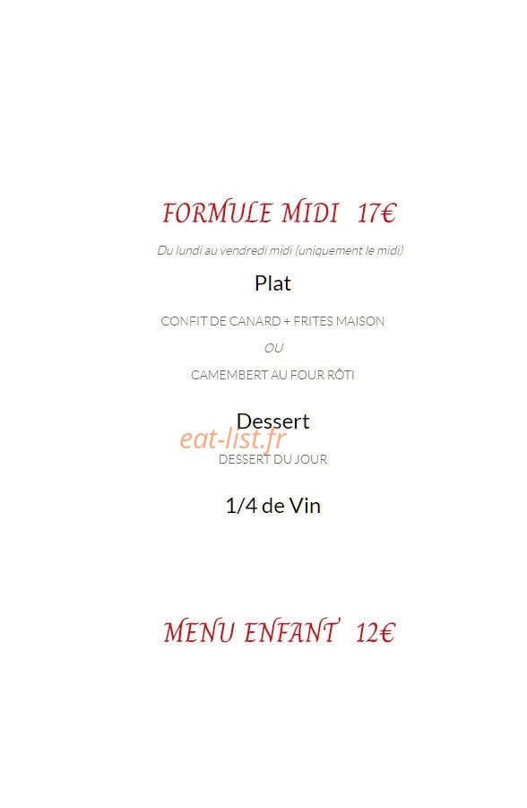 Restaurant le gardouch — carte page 1