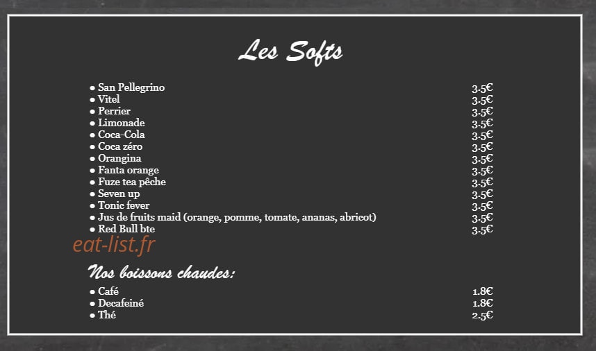 Carte et menu de Le Maquignon à Villefranche de Lauragais — Les softs