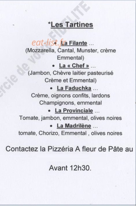 A Fleur de Pâte — carte page 2