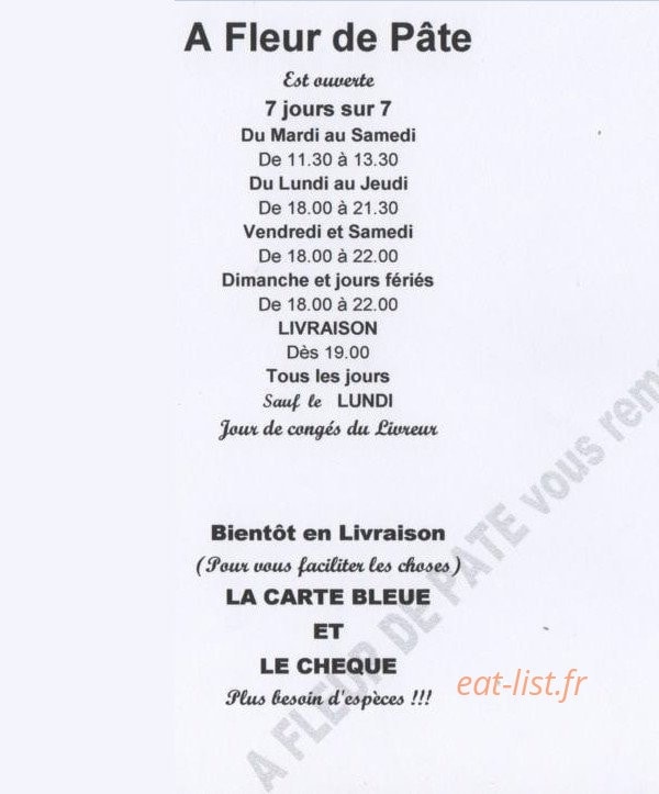 A Fleur de Pâte — carte page 6