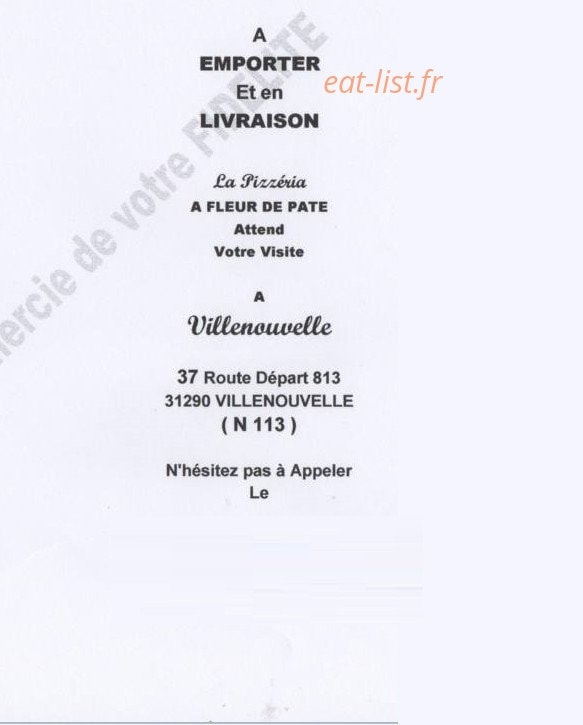 A Fleur de Pâte — carte page 1