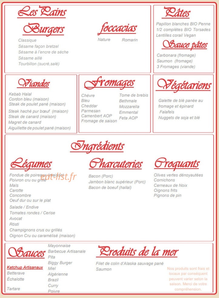 Ô Locavore — carte page 4