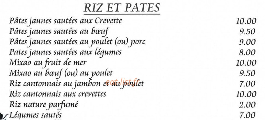 Aux Delices d'Asie — carte page 12