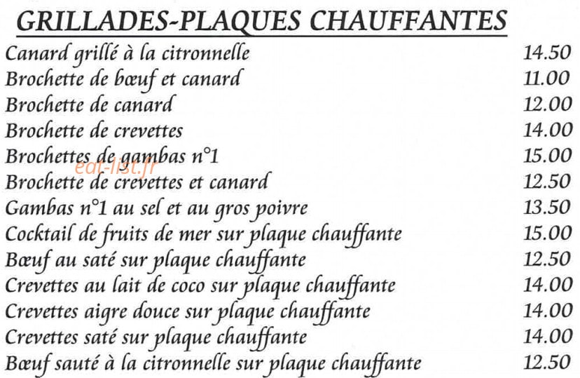 Aux Delices d'Asie — carte page 4