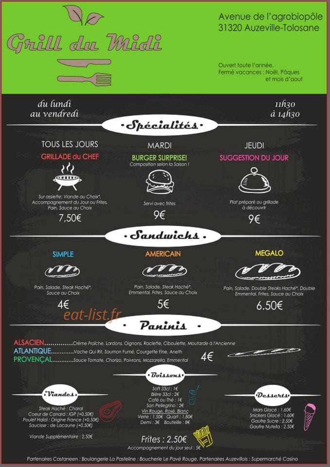 Grill du Midi — carte page 5