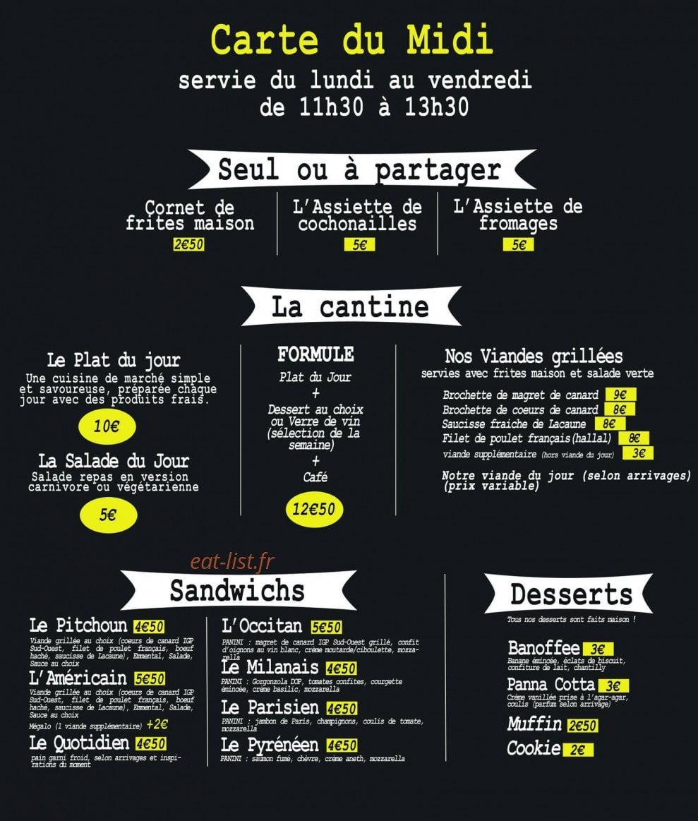 Grill du Midi — carte page 1
