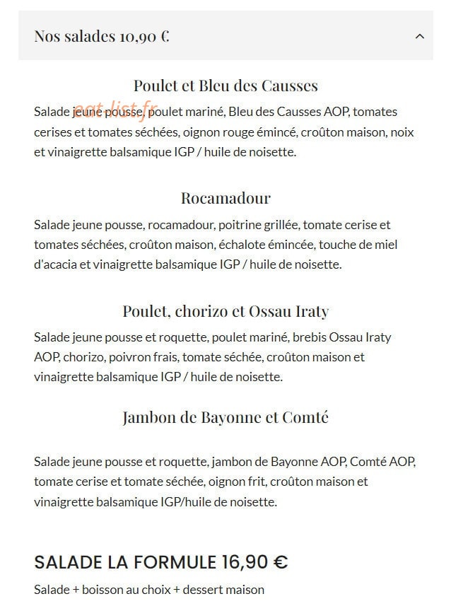 Burgers & Terroir — carte page 6