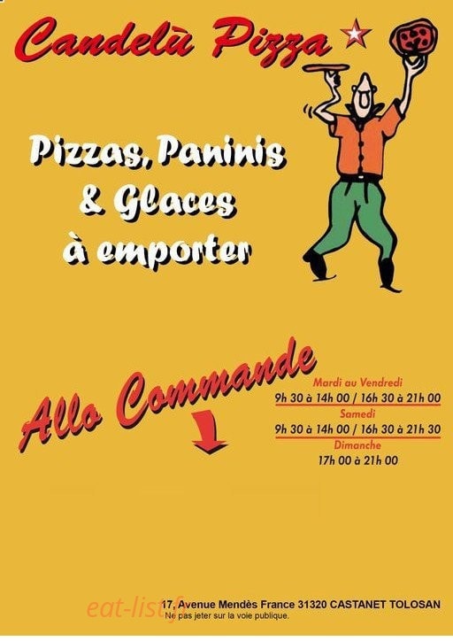 Candelù Pizza — carte page 1