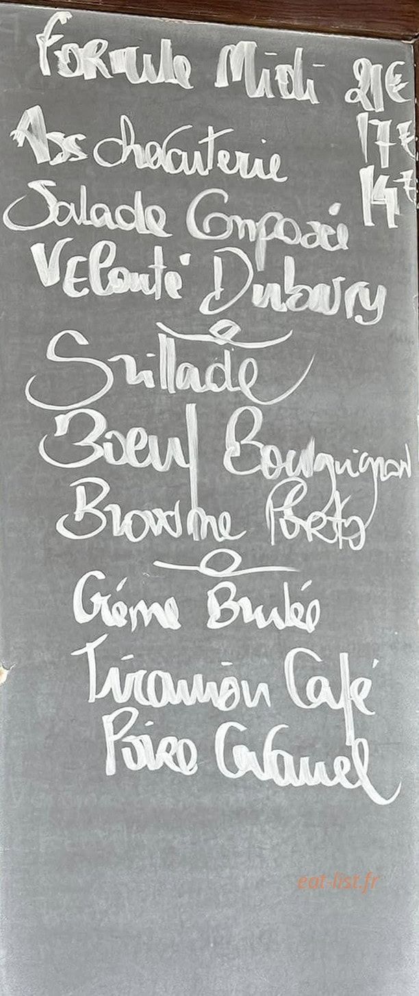 Le B restaurant — carte page 1