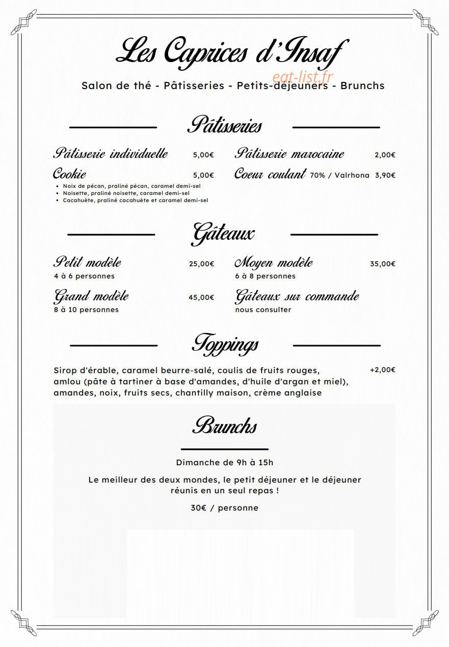 Les Caprices d'Insaf — carte page 2