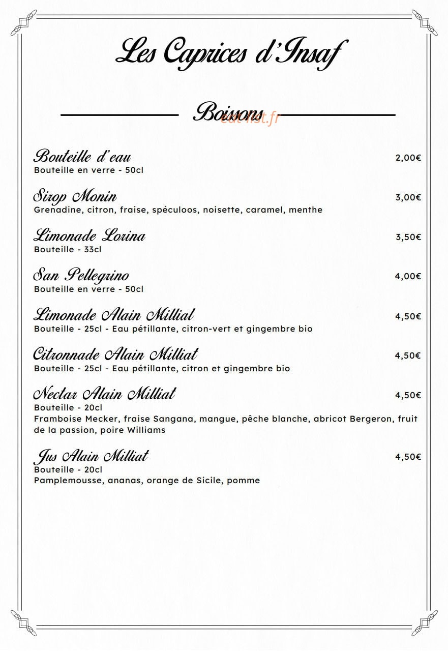 Les Caprices d'Insaf — carte page 4