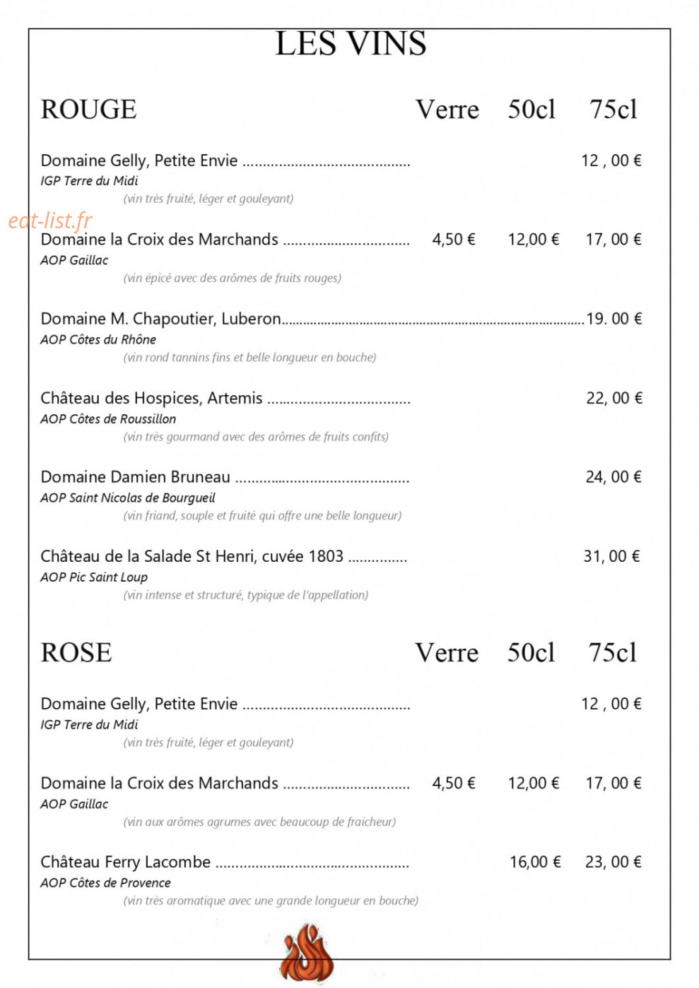 Aux Saveurs Braisées — carte page 6