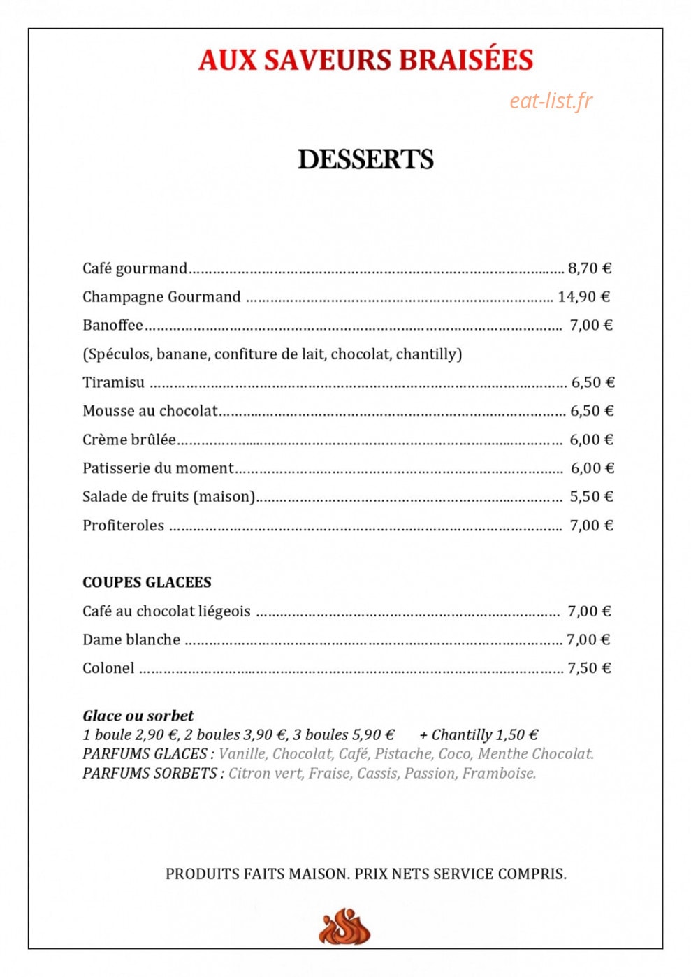 Aux Saveurs Braisées — carte page 4