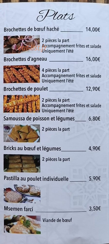 Chez Zohor — carte page 4