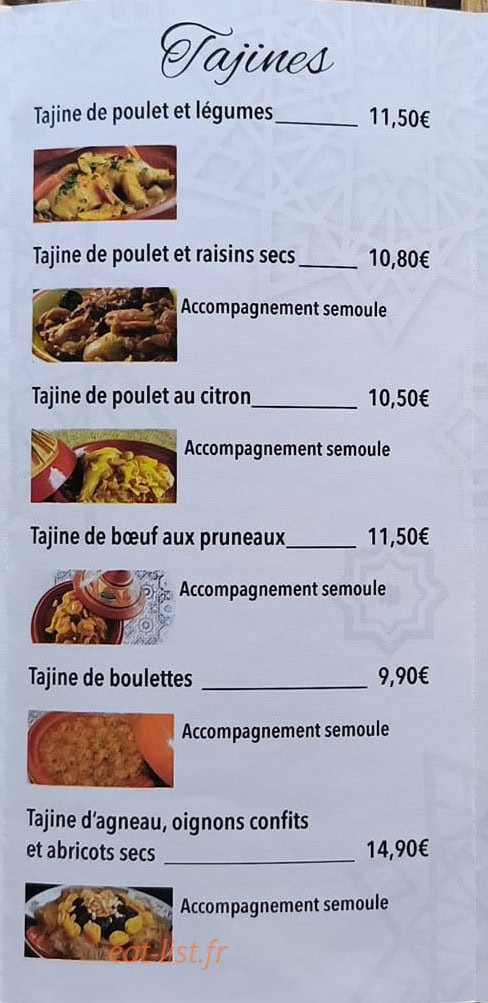 Chez Zohor — carte page 3