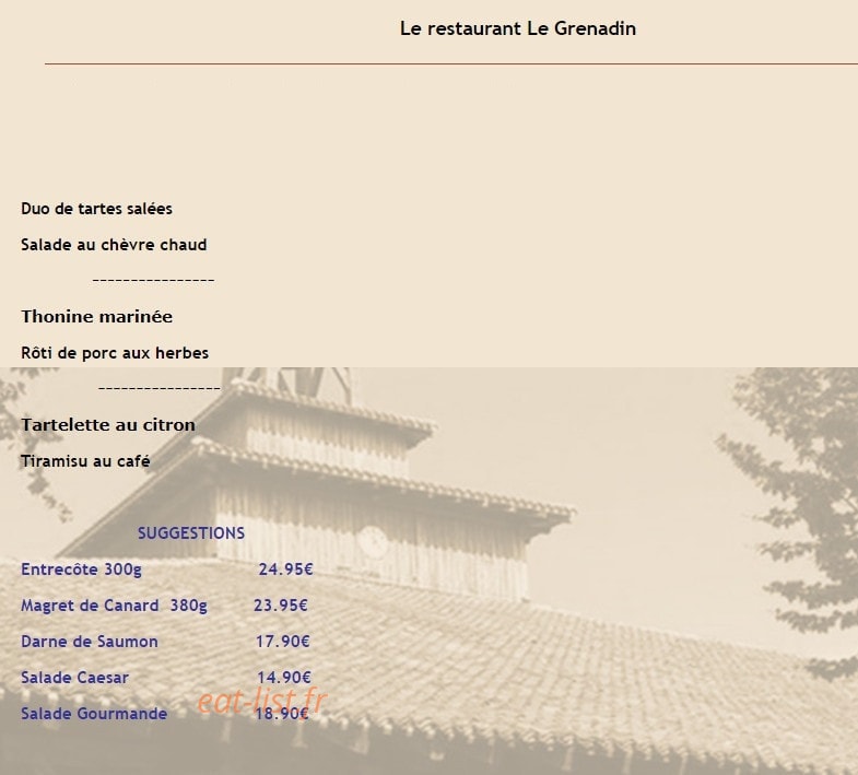 Le Grenadin — carte page 2