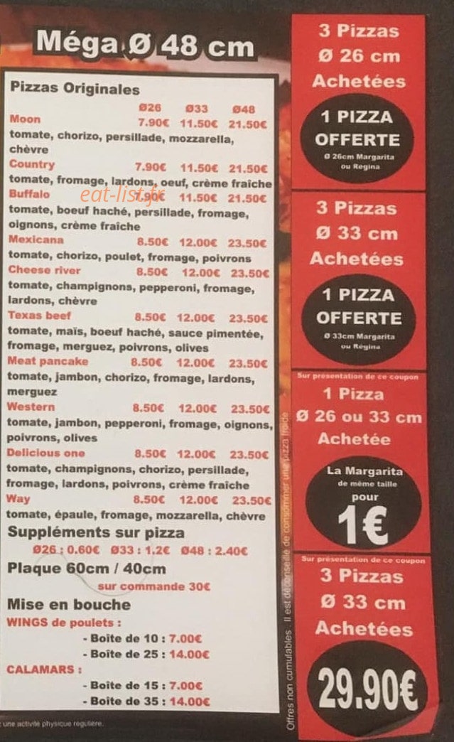 Pito Pizza — carte page 3