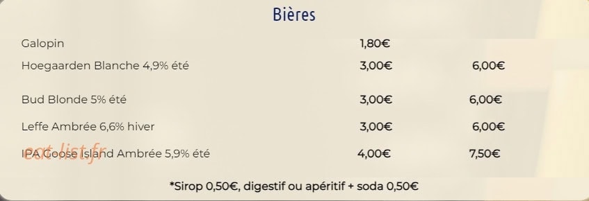 Carte et menu de La Gare de la Magdelaine à La Magdelaine sur Tarn — Les bières