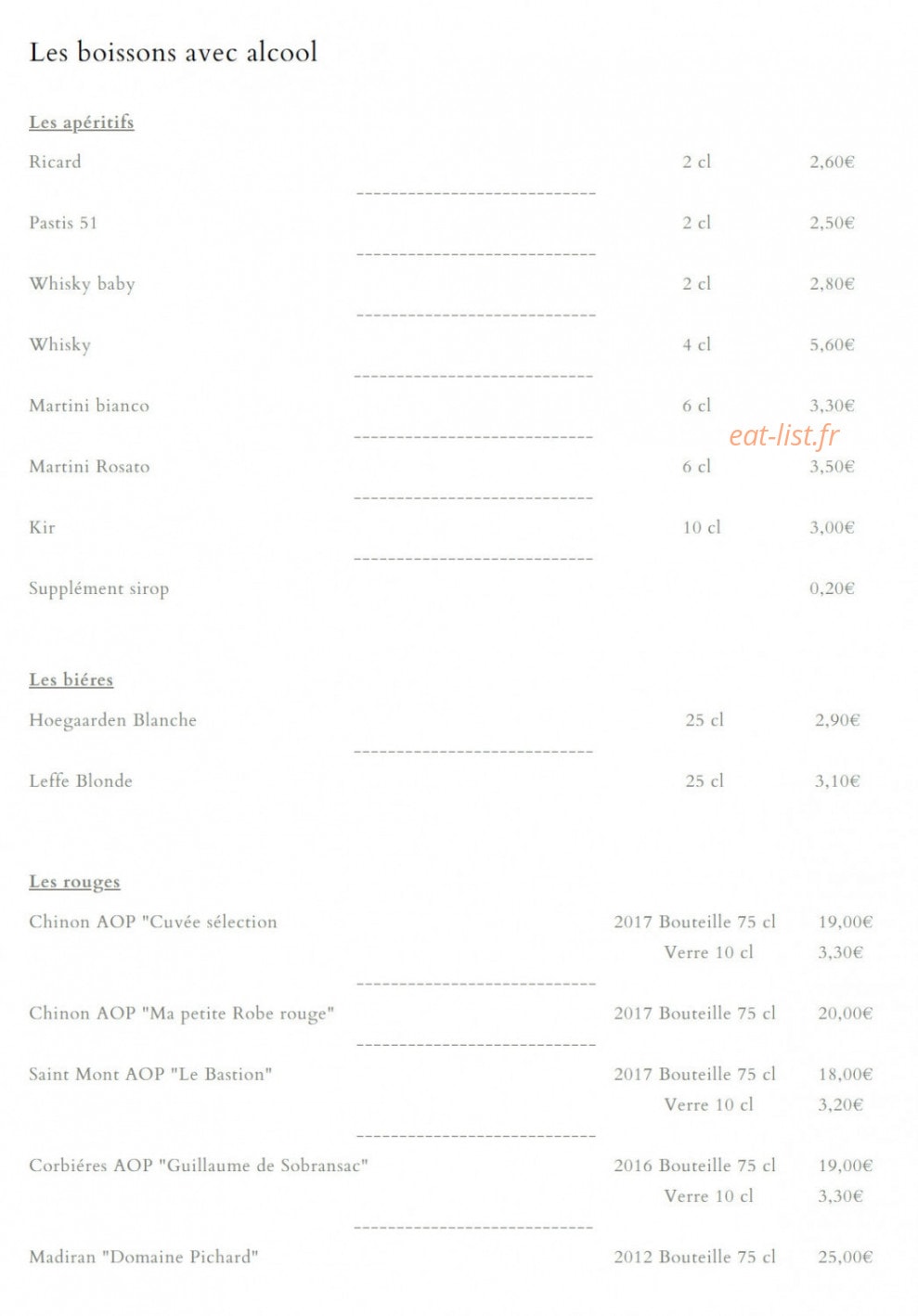 Au Comptoir Des Halles — carte page 3
