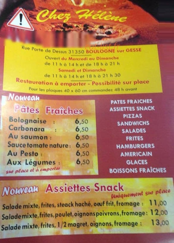 Chez Hélène — carte page 1