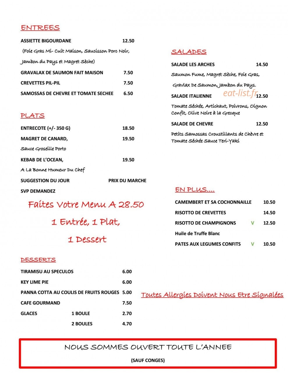 Les Arches — carte page 1