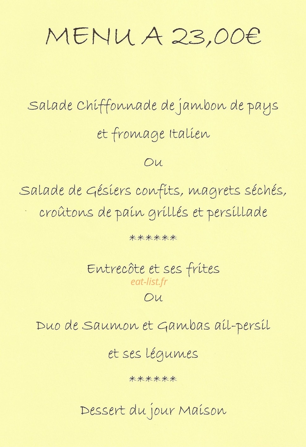 Chez Bri — carte page 1