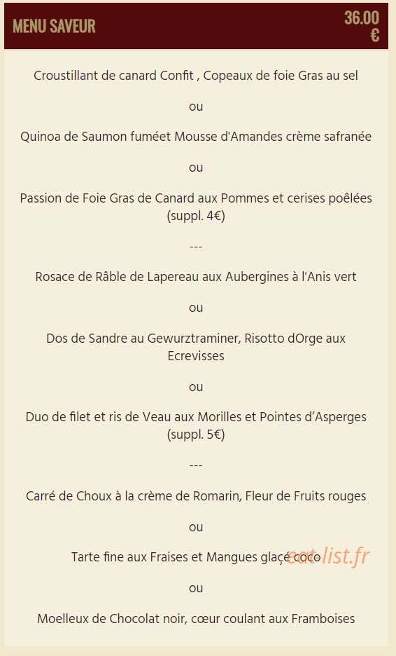 Hôtel Restaurant du Lac — carte page 3