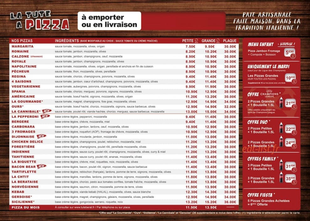 Tute a Pizza — carte page 2