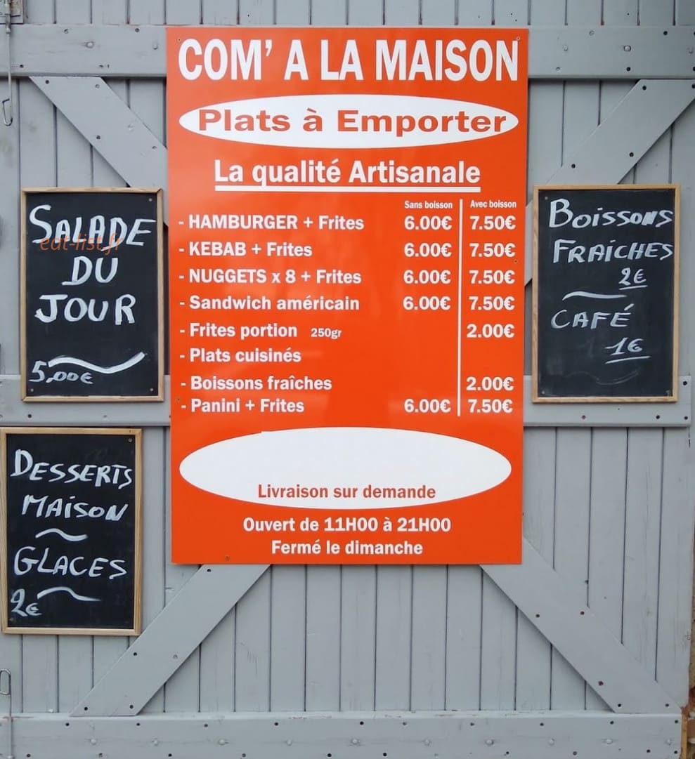 Com' à la maison — carte page 2