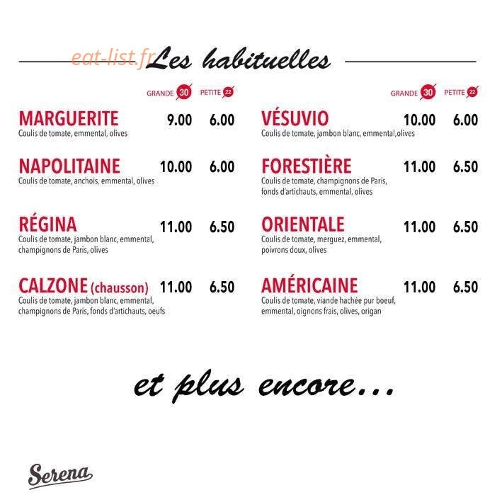 Carte et menu de L.A. Pizzeria à Montastruc la Conseillere — Habituelles