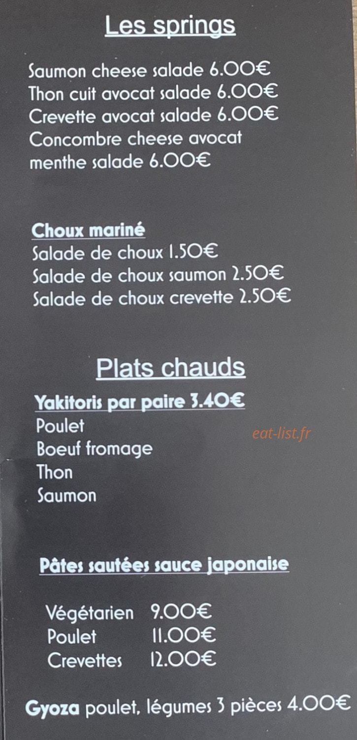 Aime Sushi — carte page 3