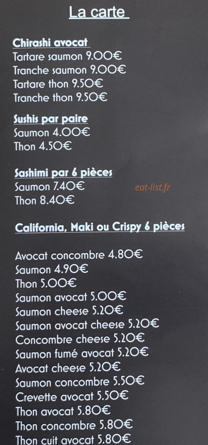 Aime Sushi — carte page 4