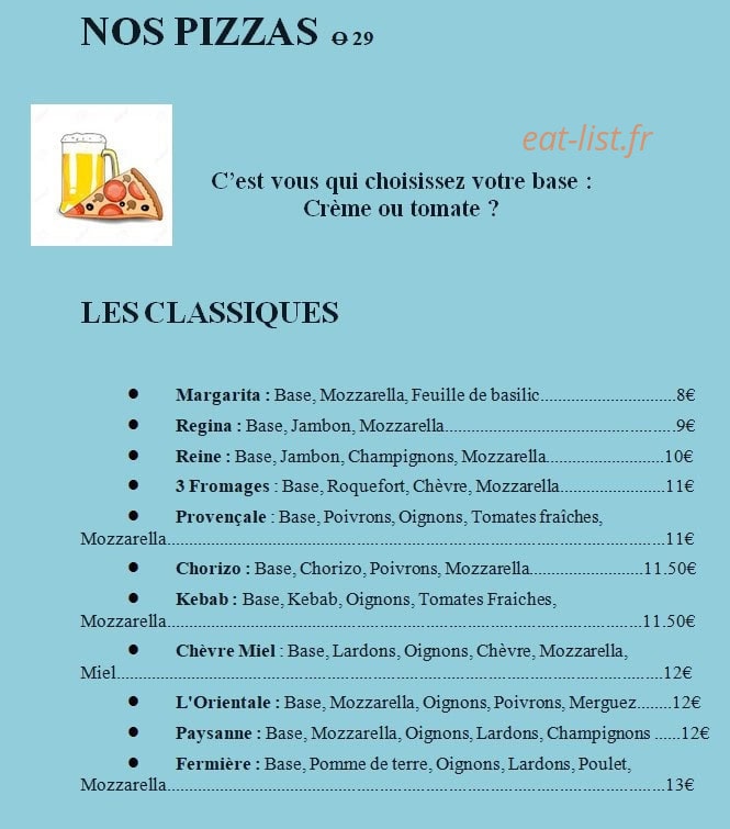 Au P'tit Creux — carte page 1