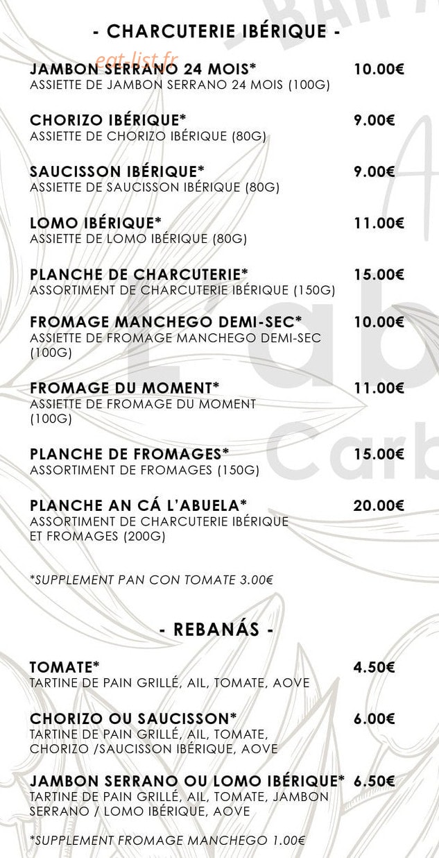 An Cá L'abuela — carte page 2