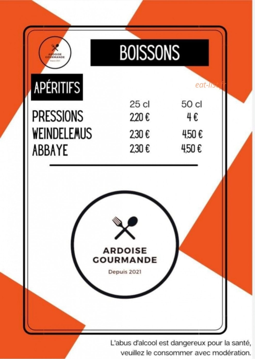 Ardoise Gourmande — carte page 4