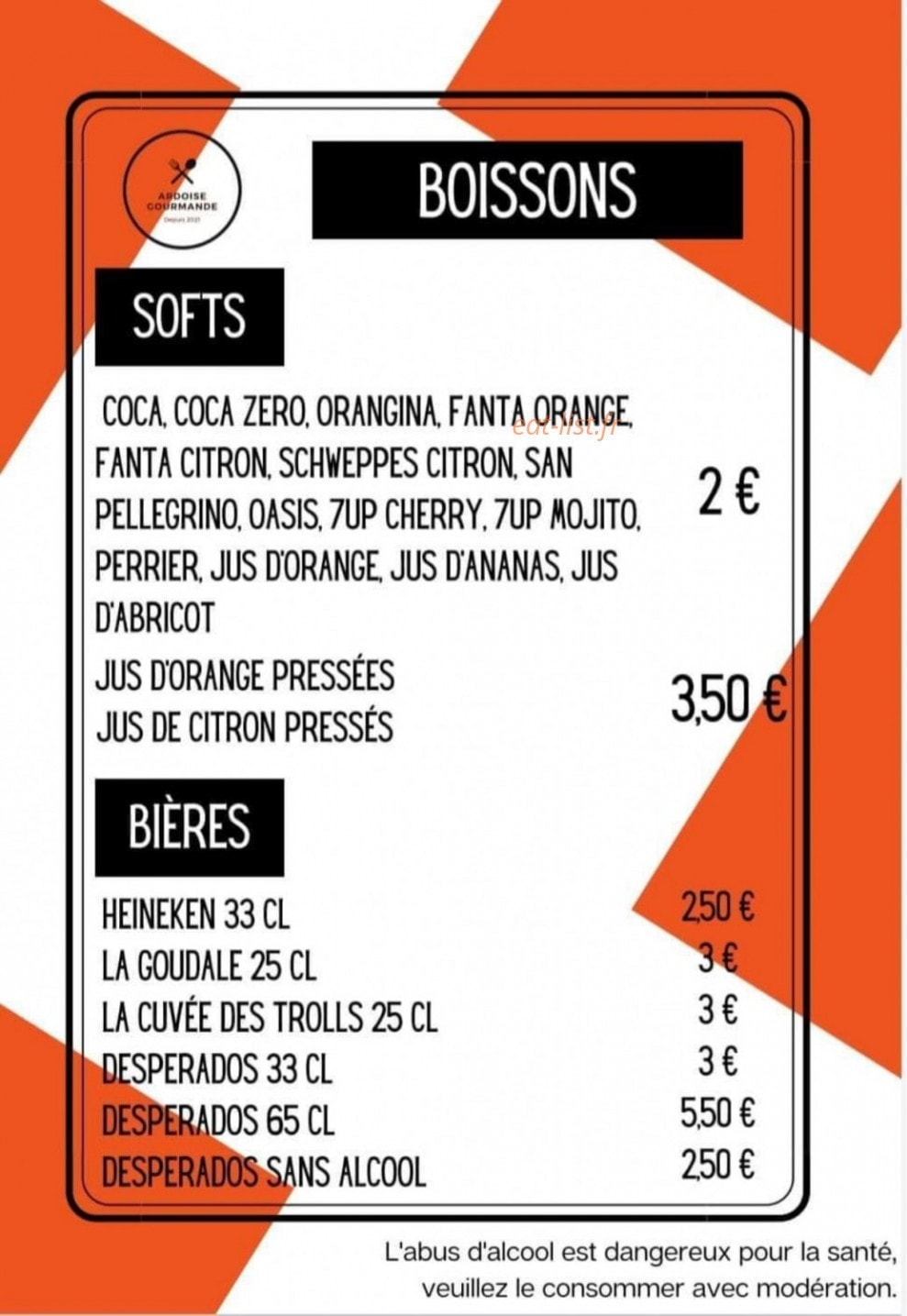 Ardoise Gourmande — carte page 7