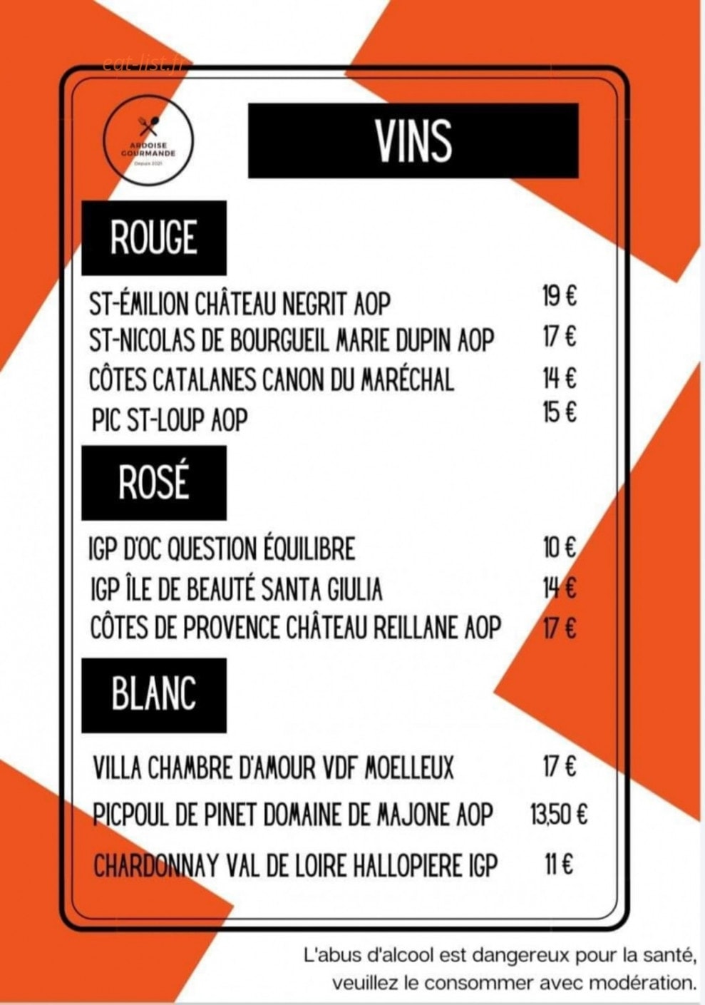 Ardoise Gourmande — carte page 10