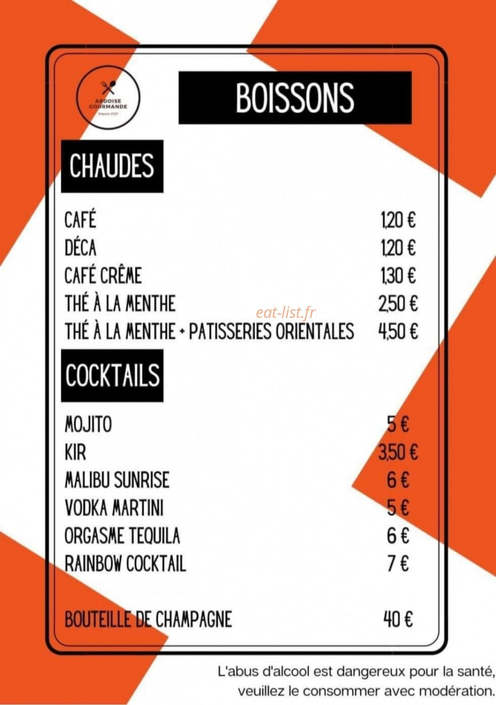Ardoise Gourmande — carte page 6