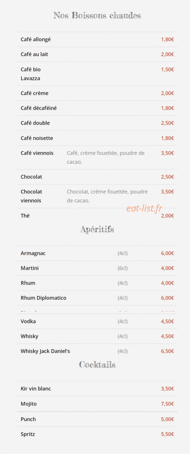 La Brasserie du Centre — carte page 5