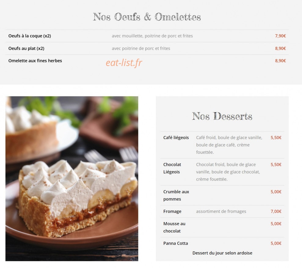 La Brasserie du Centre — carte page 4
