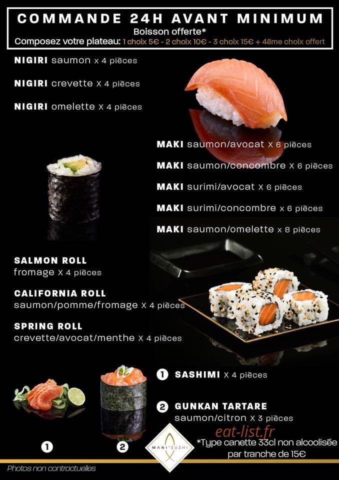 Mani'Sushi — carte page 2
