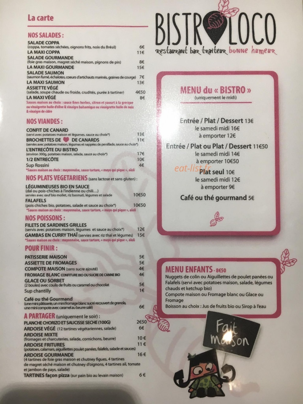 Bistroloco — carte page 1