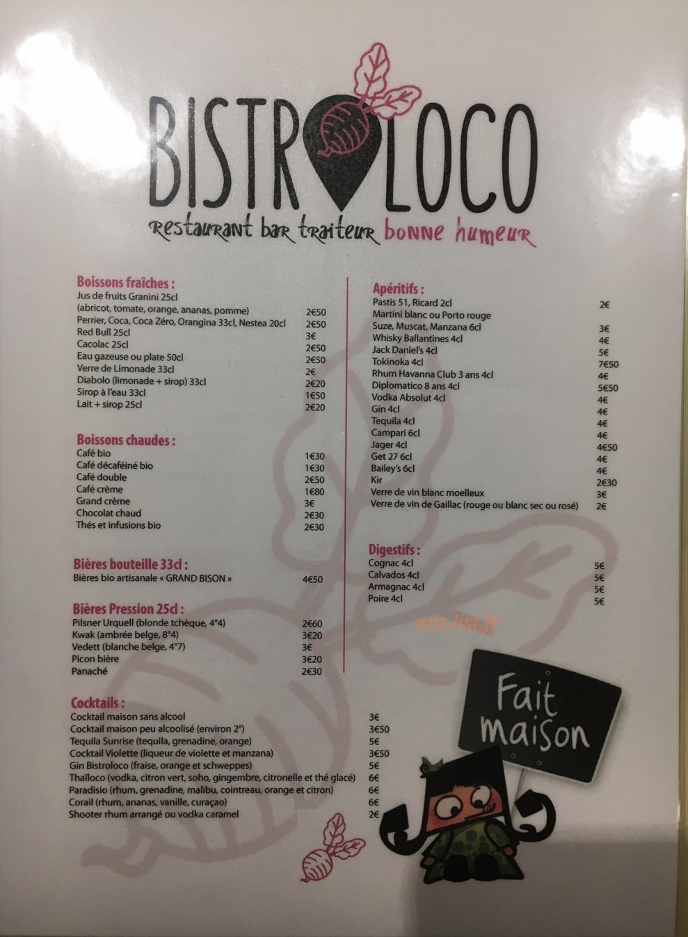 Bistroloco — carte page 2