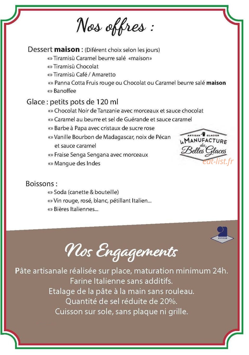 Franzi Pizza — carte page 3