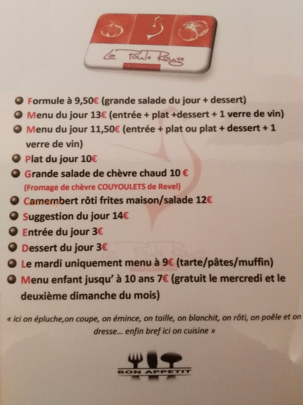 La poule rouge — carte page 1