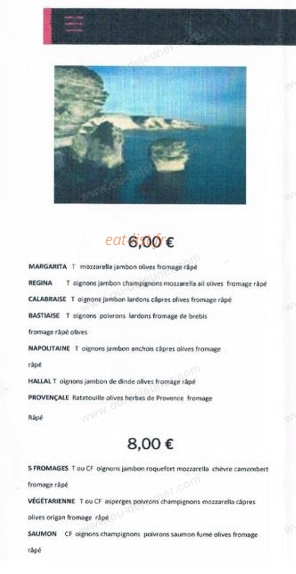Corsica pizza — carte page 1