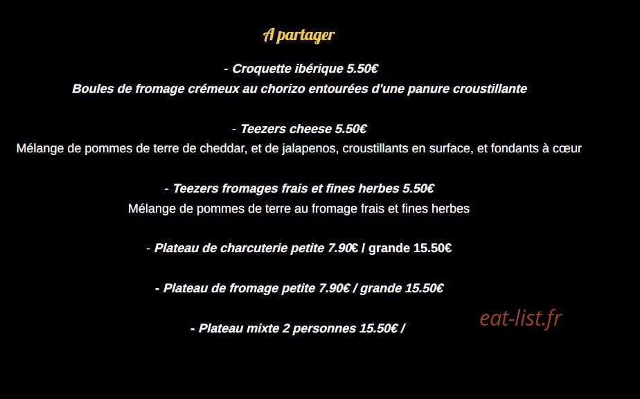 La Soute Aux Saveurs — carte page 1