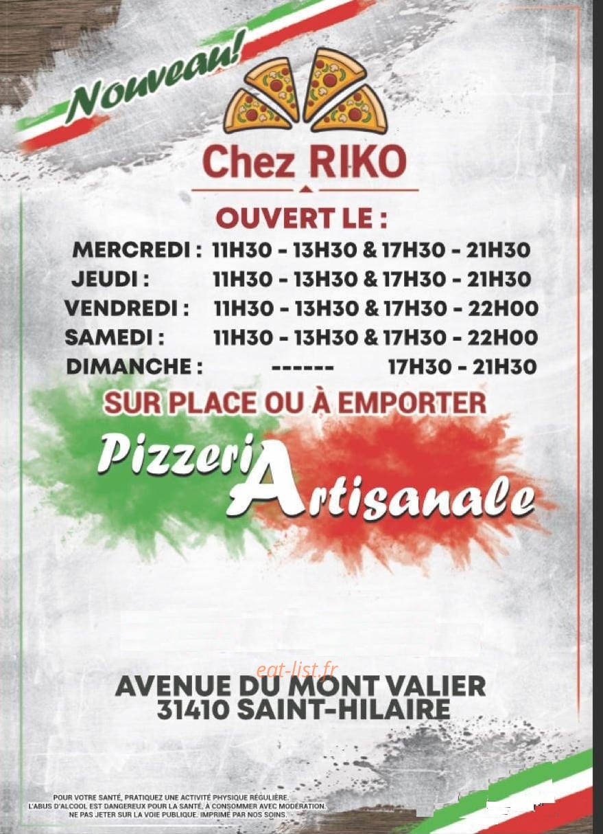 Chez Riko — carte page 1