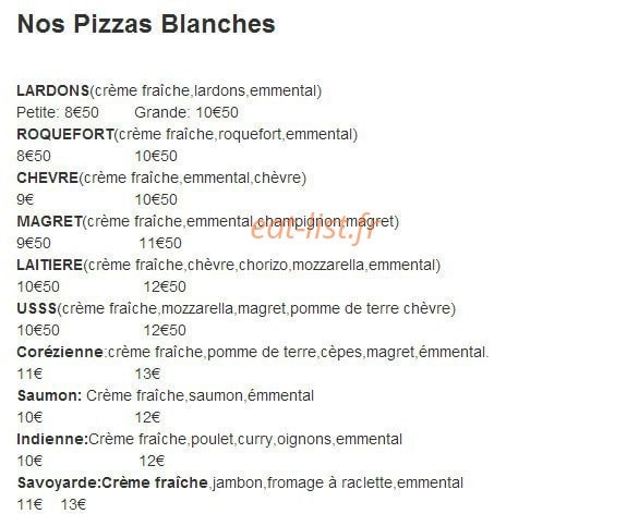 Pizzeria Du Moulin — carte page 1