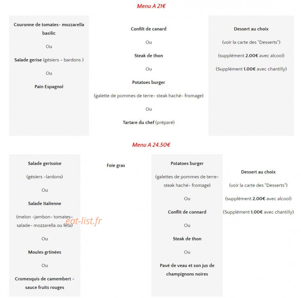 Auberge Alanaise — carte page 3